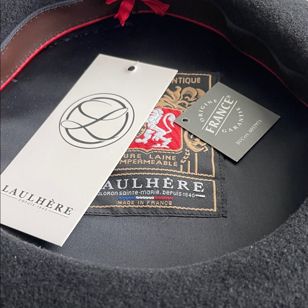 LAULHERE French beret black wool.  Great condition, never worn. - Picture 7 of 10